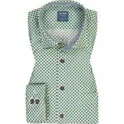 Coupon ❤️ OLYMP Casual Modern Fit 4082/14/45 Hemd, Baumwolle, Lindgrün gemustert, Lindgrün 🤩