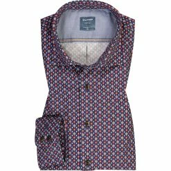 Bestes Angebot ⭐ OLYMP Casual Modern Fit 4008/14/35 Hemd, Baumwolle, Blau-rot gemustert, Rot 👍