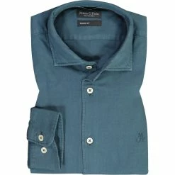 Schlussverkauf 🧨 Marc O'Polo Hemd 220 7242 42198/856 Shaped Fit, Bio Baumwolle, Petrol 🔥