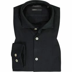 Neu 😀 Marc O'Polo Hemd 220 7242 42198/991 Shaped Fit, Bio Baumwolle, Schwarz 🥰
