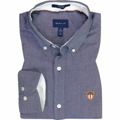 Brandneu 👍 Gant Hemd 3040730/423 Regular Fit, Baumwolle, Blau meliert, Blau 🤩