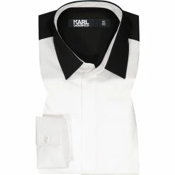 Budget 😀 KARL LAGERFELD Hemd 605180/60/521699/10 Modern Fit, Baumwolle, Weiß 😀