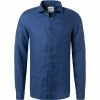 Schlussverkauf 🎁 OLYMP Casual Level Five Body Fit 3210/14/18 Hemd, Reines Leinen, Marine 💯