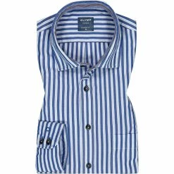 Bester Verkauf ✨ OLYMP Casual Modern Fit 4090/14/15 Hemd, Baumwolle, Blau gestreift, Blau 👏