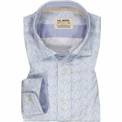 Blitzangebot 👍 FIL NOIR Hemd Treviso 51619/62 Shaped Fit, Baumwolle CO2-Neutral, Hellblau gemustert, Hellblau 😍