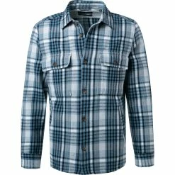 Beste Bewertungen von 👏 Marc O'Polo Overshirt 220 7326 42058/E85 Bio Baumwolle, Blau kariert, Graublau 🔔