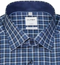 Billig 🌟 OLYMP Luxor Comfort Fit 1040/14/18 Hemd, Baumwolle, Blau kariert, Marine 👍 -Hemden Verkaufsgeschäft 383495 norm2