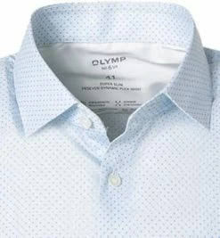 Neu 👍 OLYMP No. Six 24/Seven Super Slim 2532/14/11 Hemd, Super Slim Fit, Mikrofaser Stretch, Hellblau gemustert, Bleu 🎁 -Hemden Verkaufsgeschäft 383504 norm2