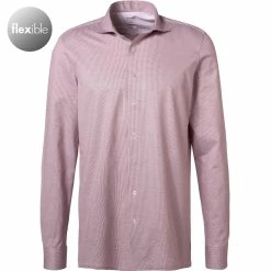 Brandneu 👏 OLYMP Luxor Modern Fit 1210/14/35 Hemd, Jersey geruchshemmend, Rot gemustert, Rot 😀