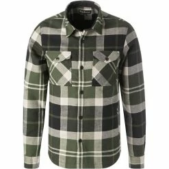 Auslauf 🎁 Barbour Overshirt Cannich pine MOS0117TN82 Baumwolle, Dunkelgrün-schwarz kariert 🎉