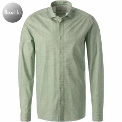 Auslauf 👏 OLYMP Luxor Modern Fit 1296/14/45 Hemd, Jersey geruchshemmend, Grün gemustert, Grün 🤩