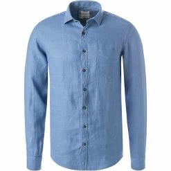 Budget ⌛ OLYMP Casual Level Five Body Fit 3210/14/15 Hemd, Reines Leinen, Blau 💯