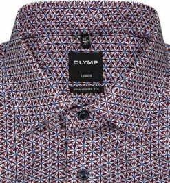 Am billigsten 🌟 OLYMP Luxor Modern Fit 1338/14/35 Hemd, Baumwolle, Blau-rot gemustert, Rot 🎉 -Hemden Verkaufsgeschäft 383768 norm2