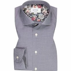 Auslauf 🔥 ETON Hemd 1000/03164/79 Contemporary Fit, Baumwolle, Schwarz-weiß kariert, Schwarz-weiß 🔥