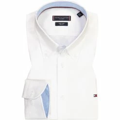 Schlussverkauf 🥰 Tommy Hilfiger Hemd MW0MW22512/YCE Slim Fit, Bio Baumwolle, Weiß ❤️
