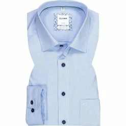 Brandneu 🔔 OLYMP Luxor Comfort Fit 1142/14/11 Hemd, Baumwolle, Bleu meliert, Bleu 🎉