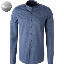 Brandneu ❤️ OLYMP No. Six 24/Seven Super Slim 2522/14/18 Hemd, Jersey geruchshemmend, Marine gestreift, Marine 🎉