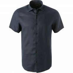 Bestes Angebot 😍 BOSS Hemd Rash 50467417/404 Kurzarmhemd, Regular Fit, Reines Leinen, Dunkelblau 🧨