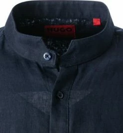 Coupon 🌟 HUGO Hemd Elvorini 50450761/405 Extra Slim Fit, Reines Leinen, Dunkelblau ✨ -Hemden Verkaufsgeschäft 384643 norm2