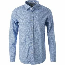 Bester Verkauf 🎁 FIL NOIR Hemd Roma 70354/67 Shaped Fit, Popeline CO2-Neutral, Blau-weiß gemustert, Blau 🎁