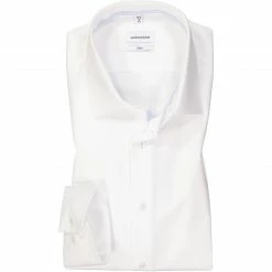 Schlussverkauf 🔥 Seidensticker Hemd 653760/01 Slim Fit, Baumwolle, Weiß 🎉