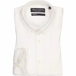 Besorgen ✔️ Marc O'Polo Hemd M21 7242 42414/100 Regular Fit, Baumwolle, Weiß 🔥