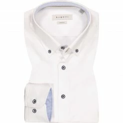 Blitzangebot 🔥 bugatti Hemd 9350/18500/10 Modern Fit, Twill, Weiß 🔔