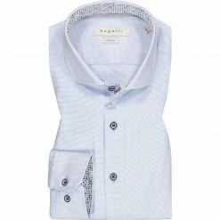 Bestpreis ❤️ bugatti Hemd 9950/18502/320 Modern Fit, Baumwolle, Hellblau-weiß, Hellblau ⭐