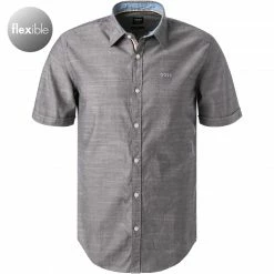 Schlussverkauf 🎉 BOSS Hemd Ronn 50468980/404 Kurzarmhemd, Slim Fit, Baumwolle, Blau, Dunkelblau 🌟