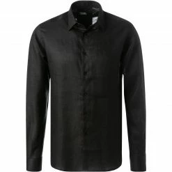 Blitzangebot 😀 KARL LAGERFELD Hemd 605000/60/521667/990 Reines Leinen, Schwarz 👏