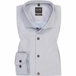 Blitzangebot 🌟 OLYMP Level Five Body Fit 2082/14/28 Hemd, Baumwolle, Blau-braun gemustert, Blau-braun ✨