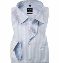 Am billigsten ⌛ OLYMP Hemd Luxor Modern Fit EL 0314/69/11 Baumwolle, Extra langer Arm, Blau-weiß gestreift, Blau 🌟