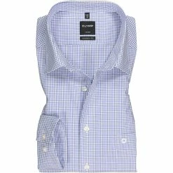 Auslauf 🎁 OLYMP Hemd Luxor Modern Fit 0328/64/15 Popeline, Blau-weiß kariert, Blau 🎉