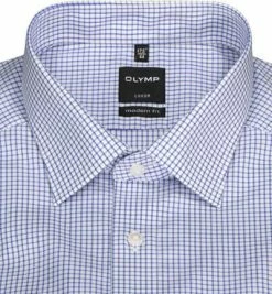Auslauf 🎁 OLYMP Hemd Luxor Modern Fit 0328/64/15 Popeline, Blau-weiß kariert, Blau 🎉 -Hemden Verkaufsgeschäft 75605 norm2