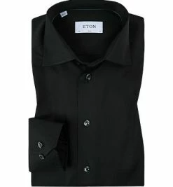 Besorgen 😍 ETON Slim Fit Kent 3000/79511/18 Hemd, Twill, Schwarz ⌛