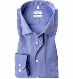 Am billigsten 😀 Seidensticker Hemd 0000/14 Regular Fit, Baumwolle, Königsblau meliert, Blau ✔️ -Hemden Verkaufsgeschäft 90192 norm